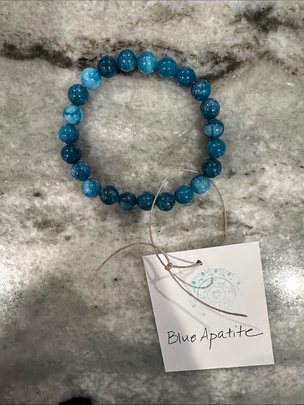 Reiki Infused Blue Apatite Natural Stone Bracelet